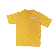 Genuine US Navy Logo Yellow PT Training Gym T Shirt Small [RG86]