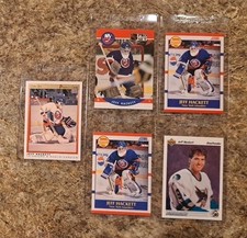 (5) Jeff Hackett 1990-91 OPC Premier Rookie card RC Score Pro Set 1991-92 Upper. rookie card picture