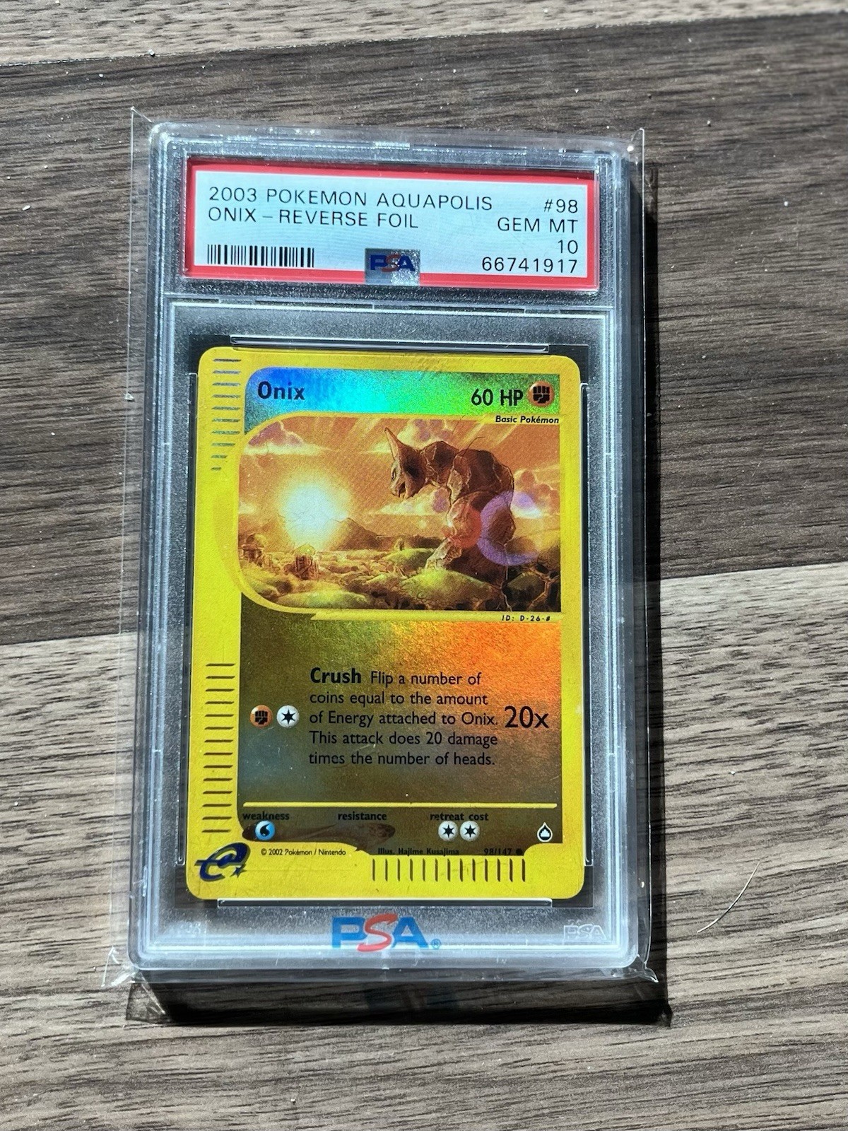 Pokémon Onix Aquapolis 098/147 Reverse Foil Common PSA 10 2003 English