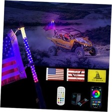 1 Pack 2ft Whip Lights with Warn Light, LED Whip Light with APP  RF 1 Pack 2FT