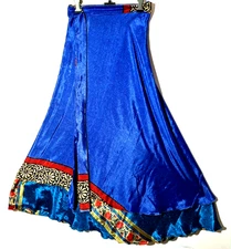 Incredible-art Vintage Silk Sari Magic Wrap Skirt Reversible Double Layer skirt,