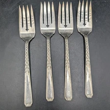 4 Salad Forks 1881 ROGERS ONEIDA LTD. "Janet" STAINLESS FLATWARE