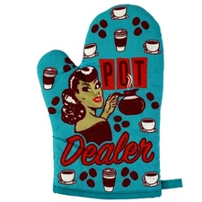 Pot Dealer Oven Mitt Funny Coffee Lover Sarcastic 420 Marijuana Novelty Kitchen