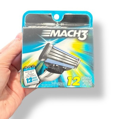 Gillette Mach3 Shaving Razors Blades 12 Pack Replacement Cartridges  New Sealed