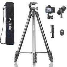 60" Lightweight Camera Tripod for Travel - Compatible with Canon, Nikon, Phone