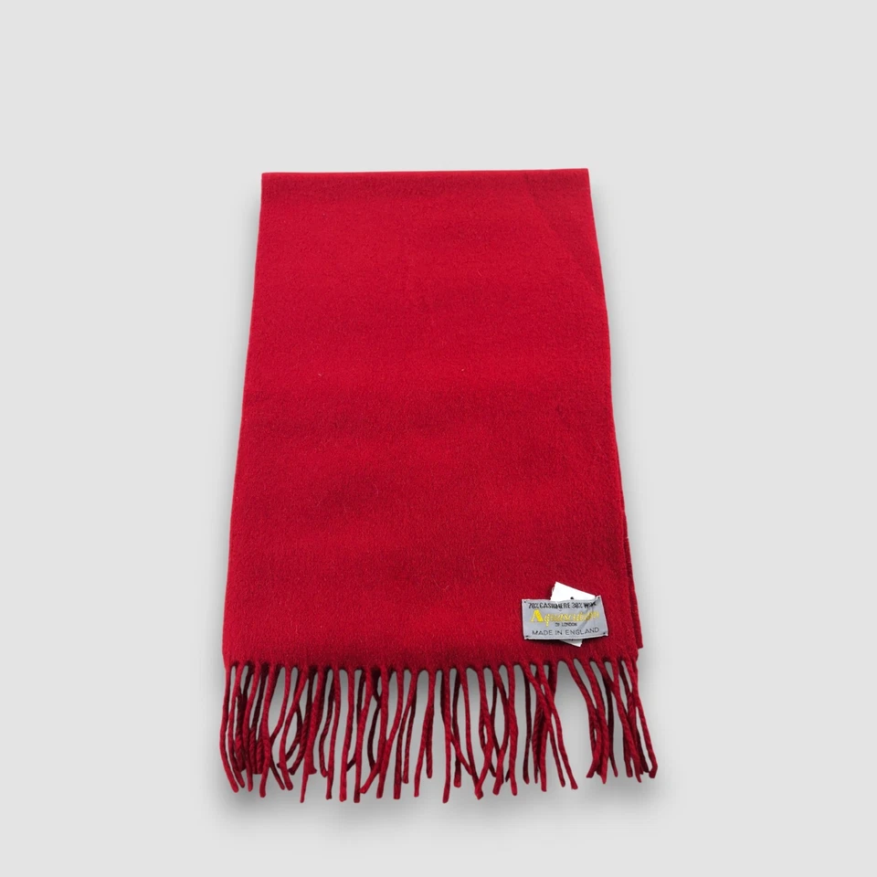 Bufanda de cachemir Aquascutum vintage ropa para el cuello clásica flecos bufandas de invierno 10x60 Foto 2 de 4