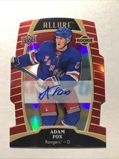 Adam Fox 2019-20 Upper Deck Allure Red Rainbow Autographed Rookie Card #93