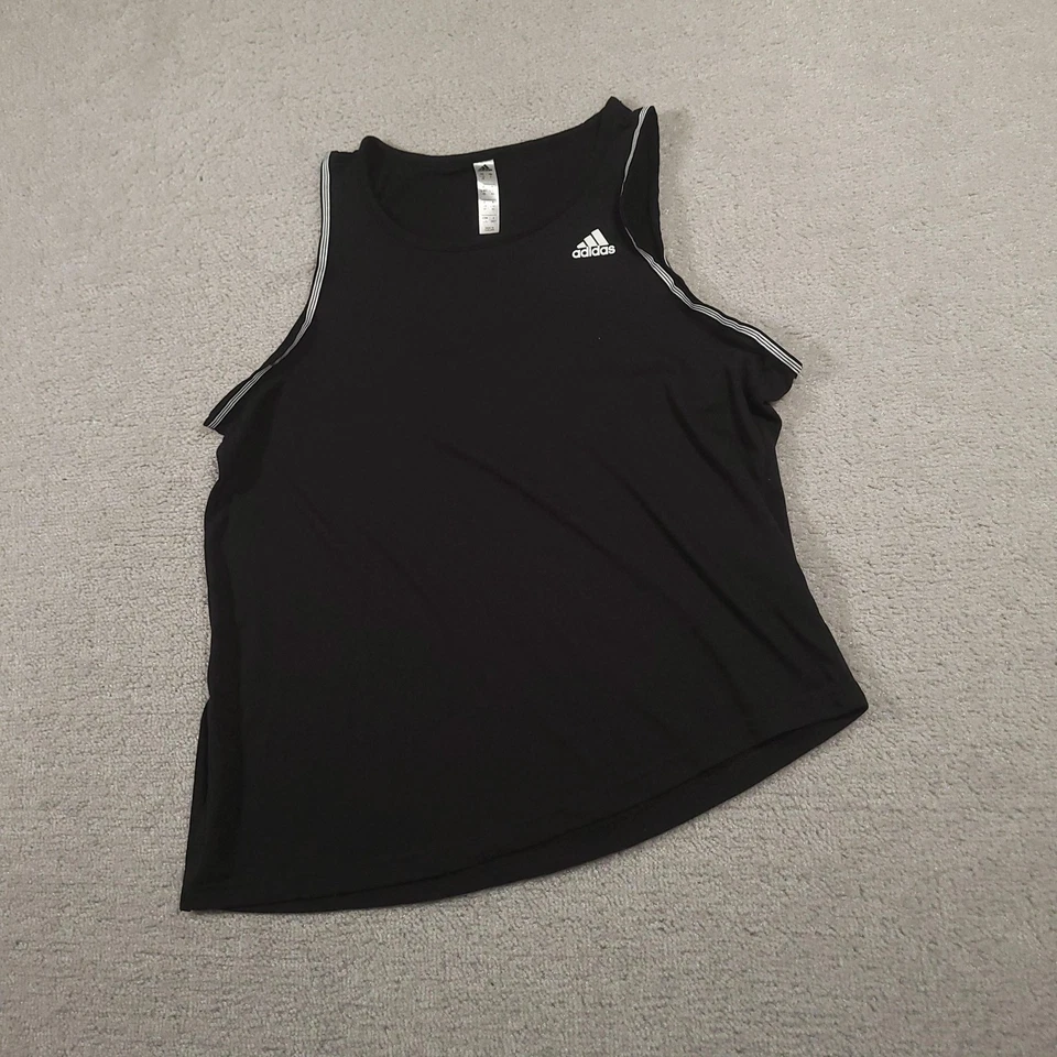 Camisa Adidas Para Mujer Grande Negra Tank Top Atlético Correr Gimnasio Entrenamiento Foto 2 de 4