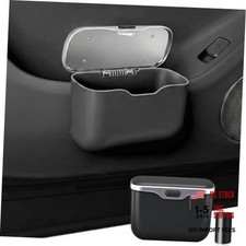 Hanging Car Trash Can, Leakproof Garbage Bin with Lid Black