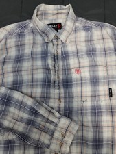 Ariat Cat 2 FR Work Plaid Button Shirt Size XL No Custom Logos