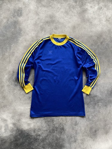 70ʼs-80’s Adidas Sweden Long Sleeve Jersey Made In West Germany Football - Picture 6 of 9