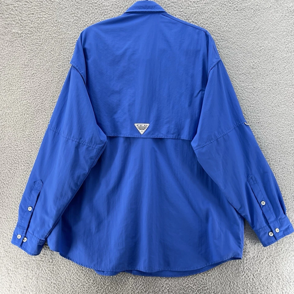 Camisa de Pesca Columbia Hombres Extra Extra Grande Azul Con Capa Ventilada Exterior Gorpcore Foto 2 de 4