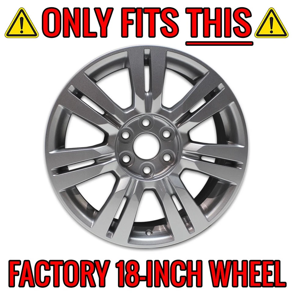 18" 7 Double Spoke Gloss Black Wheel Skins for 2010-2016 Cadillac SRX Luxury - Image 4 of 4