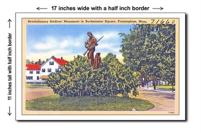 Massachusetts 1940s - Revolutionary Soldiers' Monument in Buckm - 11x17 Poster