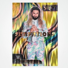 2023 Select WWE #22 Seth “Freakin” Rollins Sensations Gold Flash Prizms #/10