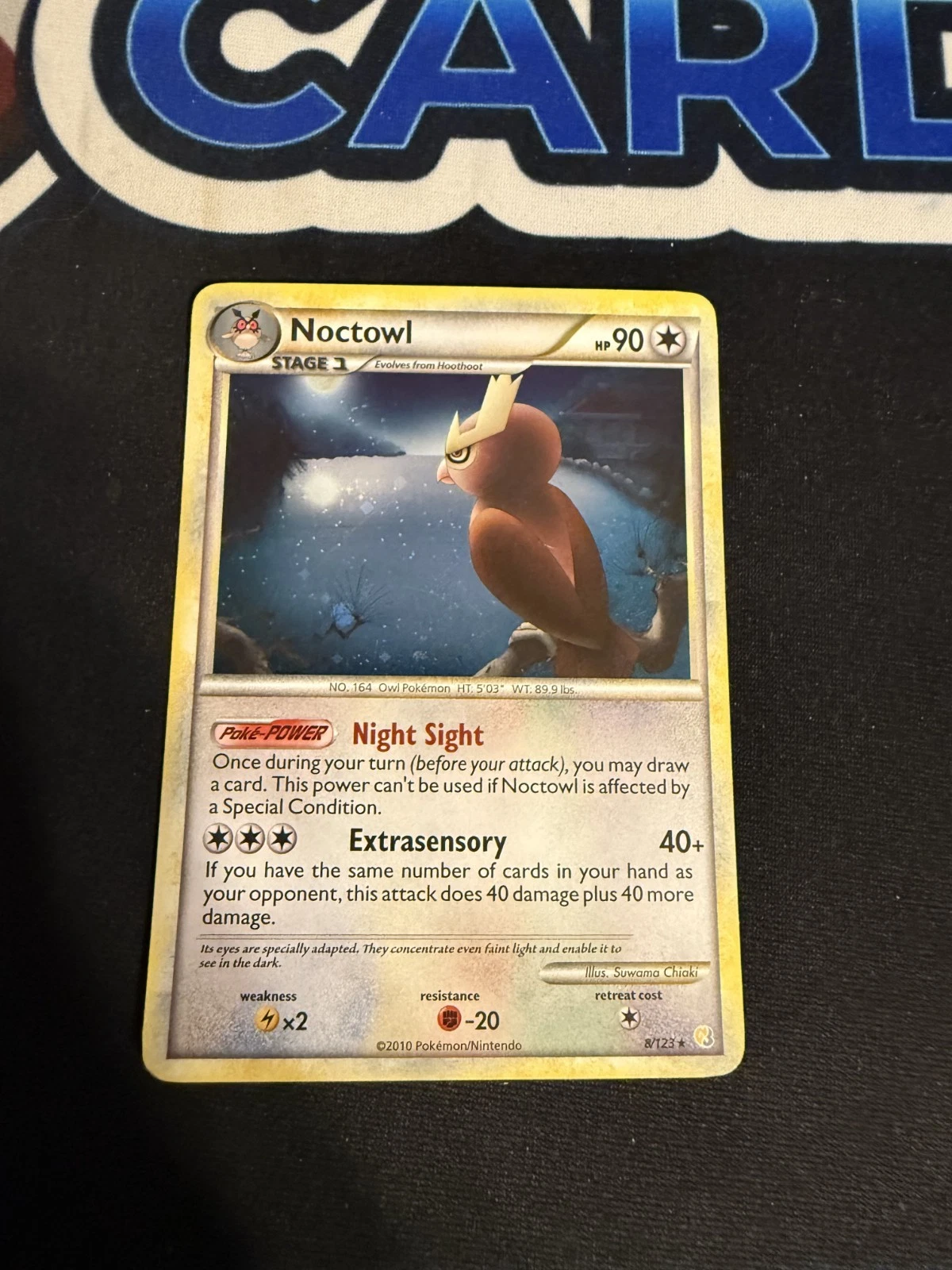 Noctowl Holo Rare HGSS Base Set 8/123 Pokemon Card - Swirl