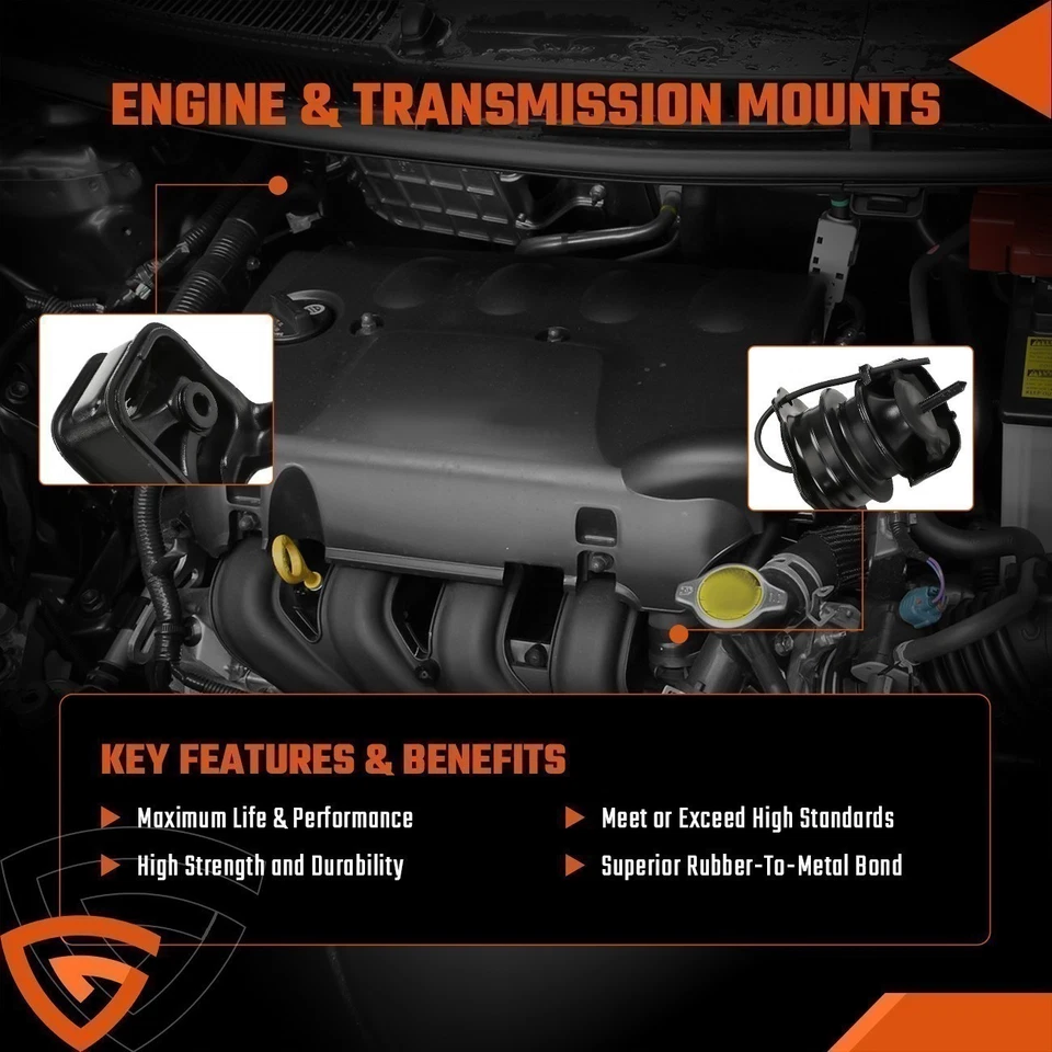 AT Trans Engine Motor Mounts Kit For 1998 1999-2002 Honda Accord 2.3L AT Trans - Image 2 of 4