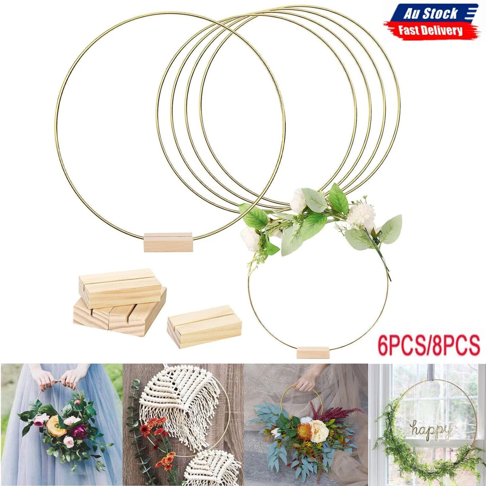 8Pcs 30cm Metal Floral Hoops Ring for Dream Catcher Wreath Macrame DIY Craft AU - image 4 of 4