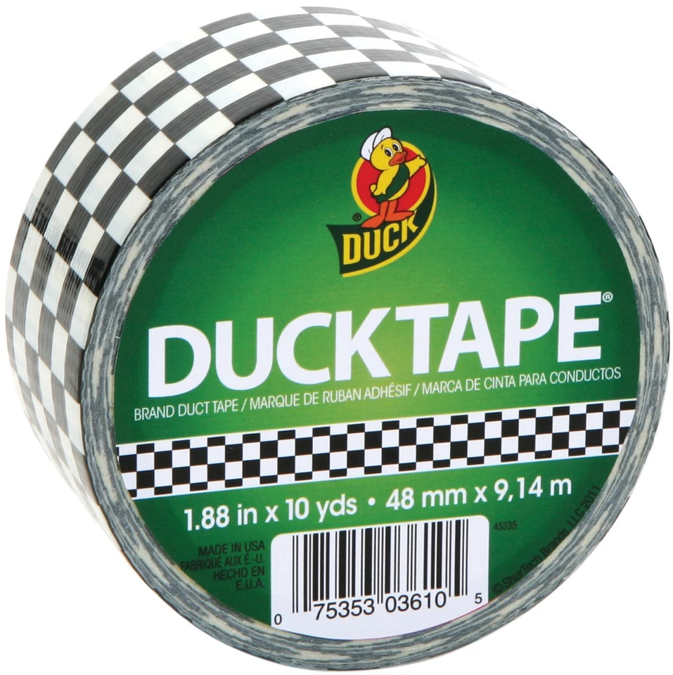 SHURTECH Duck Patterned Duck Tape 1.88"X10yd-Checkerboard - PDT-80410