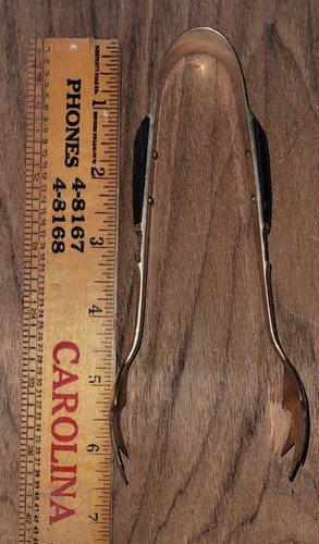 Pinze decorative vintage MCM ottone teak argenteria colore oro ricambio - Foto 2 di 5