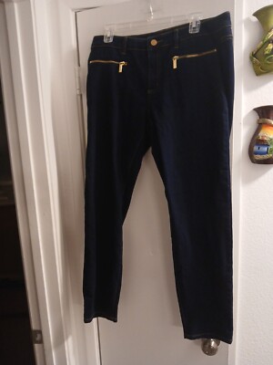 Michael Kors Women's Jeans New Overdyed Indigo Basics Skinny Mid-Rise Sz 12 NWT