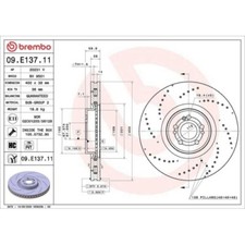 09.E137.11 BREMBO Bremsscheibe PRIME LINE - UV Coated 09.E137.11 BREMBO Bremsscheibe PRIME LINE - UV Coated