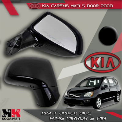 KIA CARENS MK3 5 DOOR 2008 RIGHT DRIVER SIDE WING MIRROR BLACK 5 PIN 022576