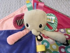 Bright Starts Elephant Security Blanket Lovey, Taggie Plush 14" Toy