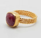 925 Silver Ruby Gemstone Ring, 22k Gold Designer Rings For Women, Gifts For Her