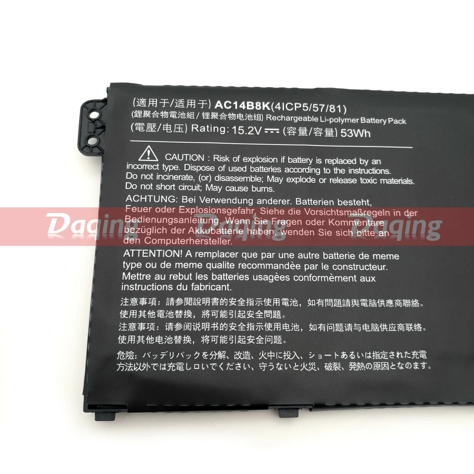 Nueva Batería AC14B8K 53Wh para Acer Aspire ES1-311 ES1-421 ES1-531 V3-371 V5-122 Foto 2 de 3