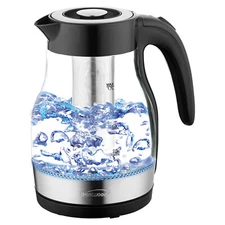 BRENTWOOD® 1.79-Qt. 1,100-Watt Cordless Glass Electric Kettle with Tea...
