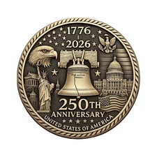 250TH ANNIVERSARY UNITED STATES OF AMERICA Commemorative Coin Collectible Badge