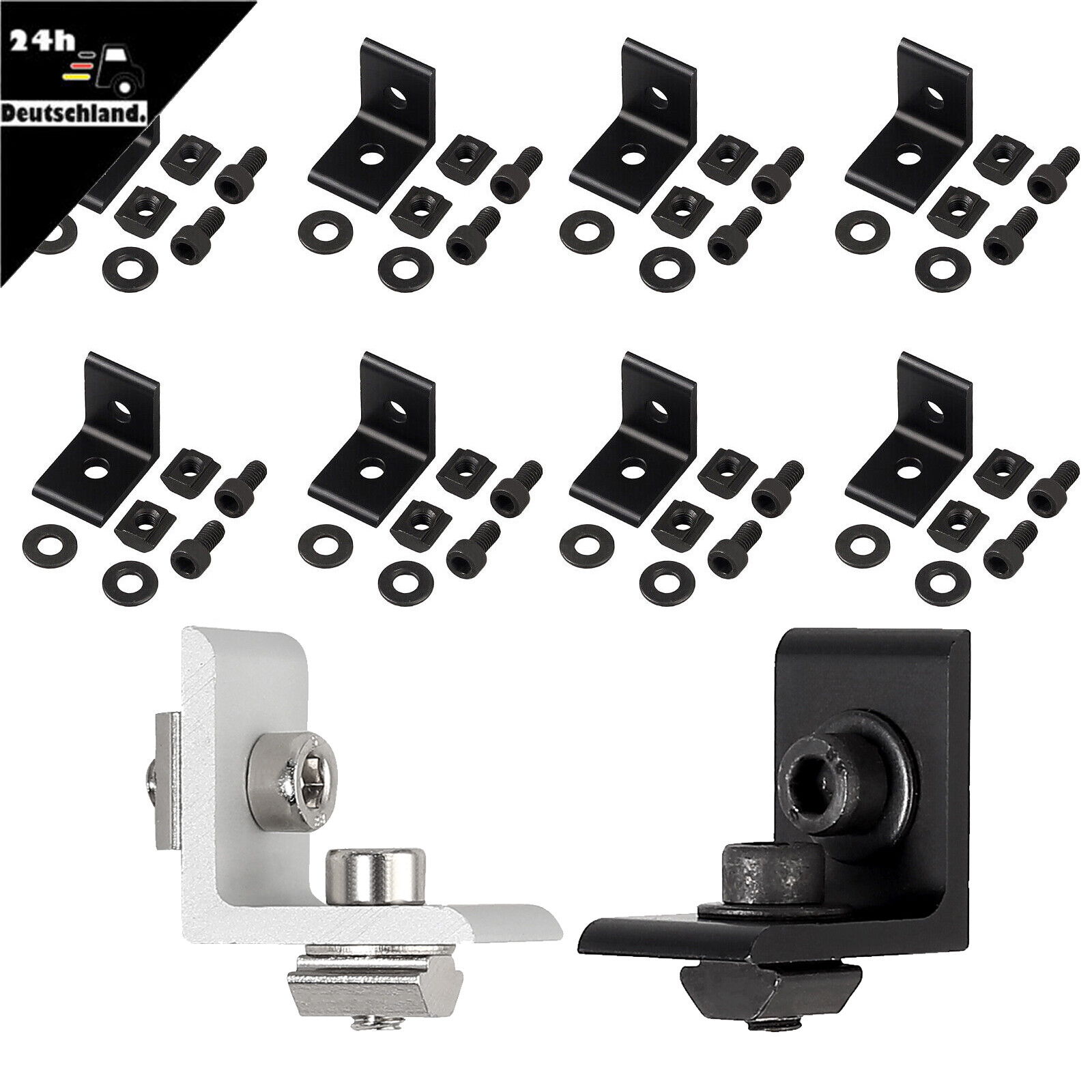 Kamtop 40 Pz 3030 Connettori Angolari Con Dadi A Martello M6 90 Gradi Materiale Di Montaggio Angolare Connettore Angolare Profilo Di Montaggio In Alluminio Per Progetti Fai Da Te