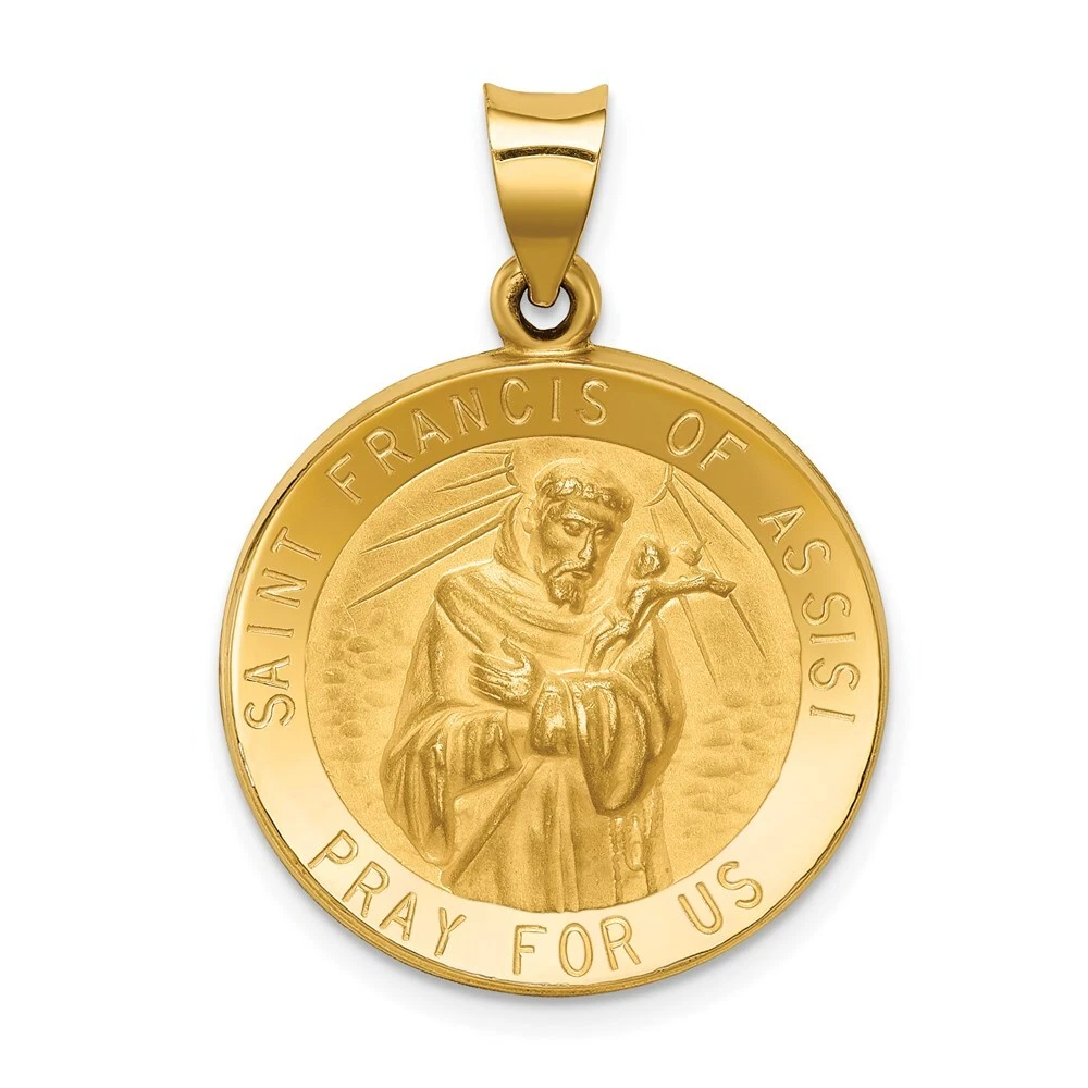 St francis gold best sale pendant