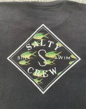 SALTY CREW sink swim teen L can fit men S ref dim Black T-Shirt short sleeve