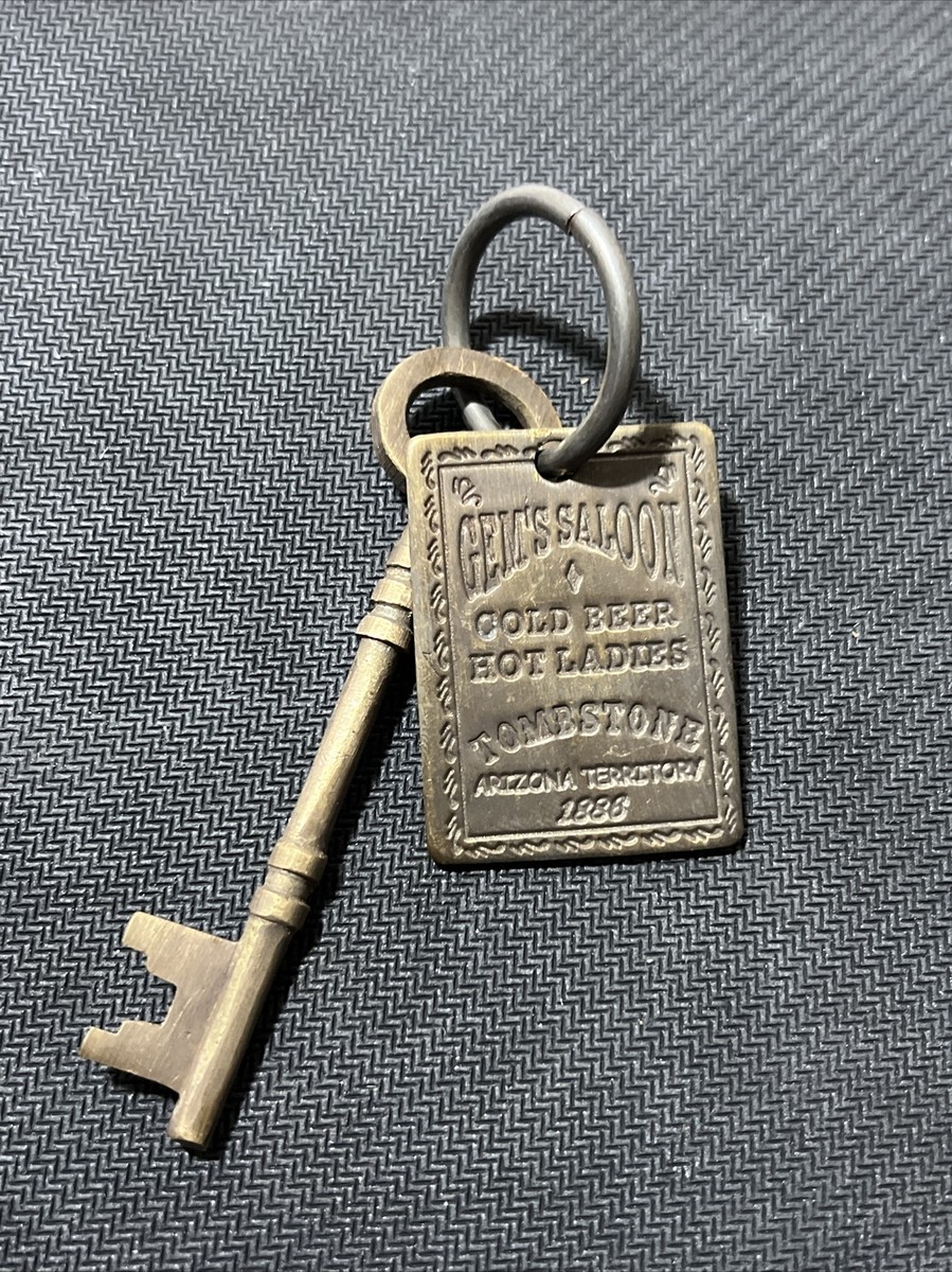 Solid Brass Old West Hotel Brothel Room Skeleton Key with Keyring Fob Solid Brass Old West Hotel Brothel Room Skeleton Key with Keyring Fob