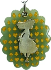 Disney Alice and Wonderland Necklace 2007 Faux Jade Couture Pendant Only