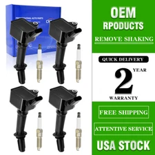 4Pack Ignition Coil & Iridium Spark Plug For Chevy Cruze Malibu 1.4L 1.5L UF802
