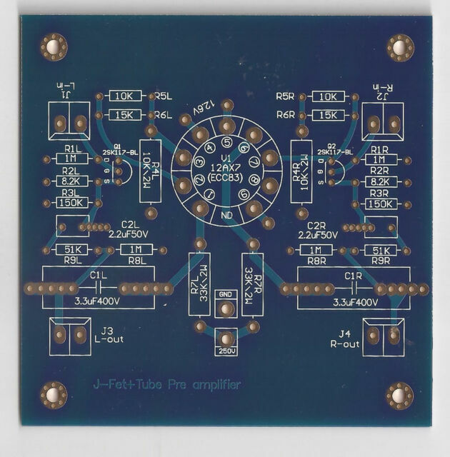 JFET Input 12ax7 Hybrid Tube Stereo Preamplifier Bare Board Finesse