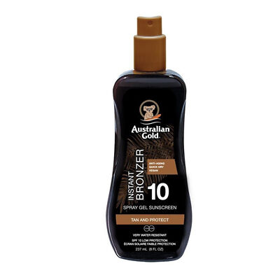 Australian Gold SPF 10 Spray Gel + Bronzer 237ml Sonnenschutz Selbstbräuner