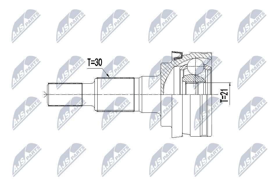 NTY Drive Shaft Joint Set NPZ-PS-000 For Porsche Reinforced 77 mm - Image 3
