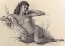 GIL ELVGREN Pin-Up Poster or Rolled Canvas Print "Her Seductive Look" #110