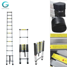 12.5FT Aluminum Multi Purpose Telescopic Extension Ladder Heavy Duty Step Ladder