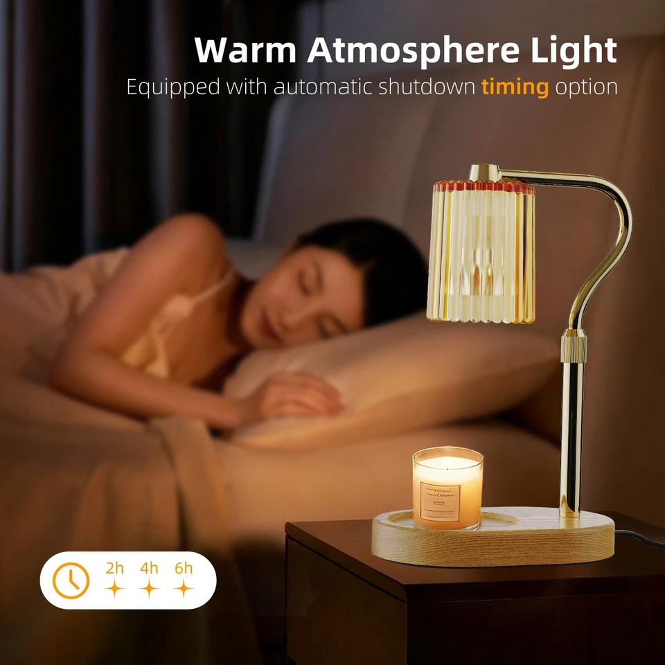 timer-functioned wax melting lamp, adjustable height, dimmable light，dual bulbs - Image 3 of 4