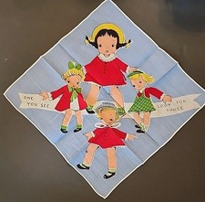 Vintage Quadruplette Handkerchief 10x10"