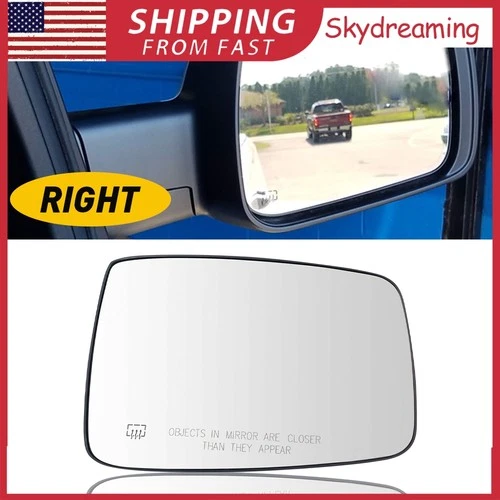 Exterior Mirror Power Glass Heated RH Passenger for Side Dodge Ram 1500 2500 US