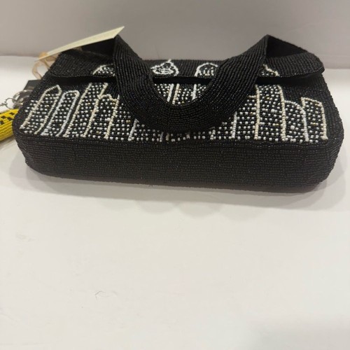 Viral Made In India New York City schwarz Skyline Perlen Tasche mit Charms Neu mit Etikett - Bild 9 von 12