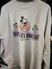 Disney Orig Vintage Mickey Mouse Long Sleeve Tshirt, Donald Goofy, Single Stitch