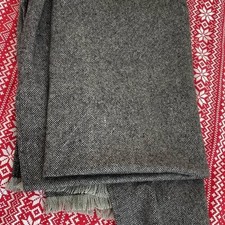 Handmade 100 Wool Throw Blanket Gray Woven 150 X 200cm 
