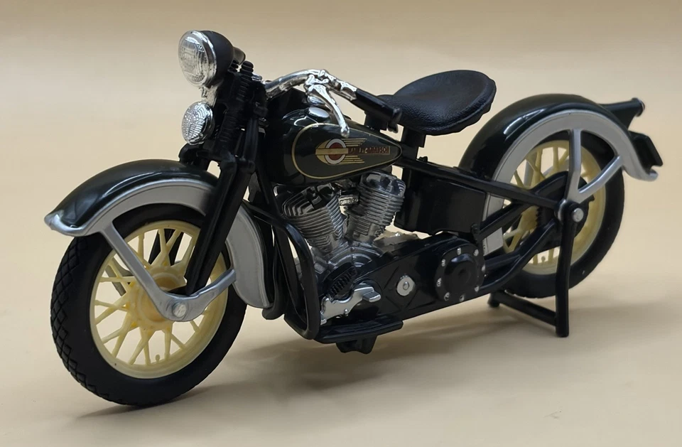 Maisto 1:18 1936 Harley Davidson EL Knucklehead Motorrad - schwarz/grau S7 - Bild 2 von 4